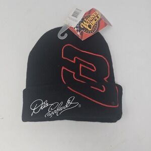 Vintage New NASCAR # 3 Hat Beanie Dale Earnhardt Black Winter Cap Old Stock NWT
